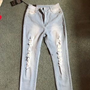 High waist skinny jeans